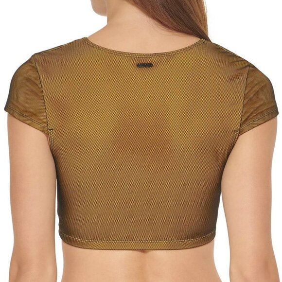 DKNY Cropped Mesh Overlay Bikini Top Size Small - Picture 9 of 10